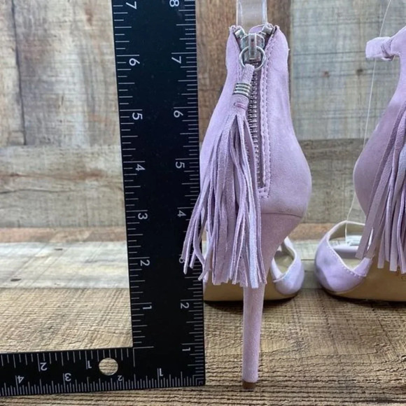 Botkier New York Purple Suede Leather Tassel Slingback Heel Womens 8 Peep Toe - Picture 11 of 16